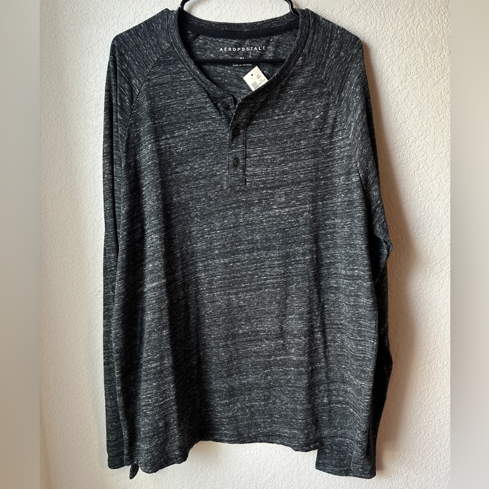 NEW Men’s Aeropostale Henley long sleeve top XL